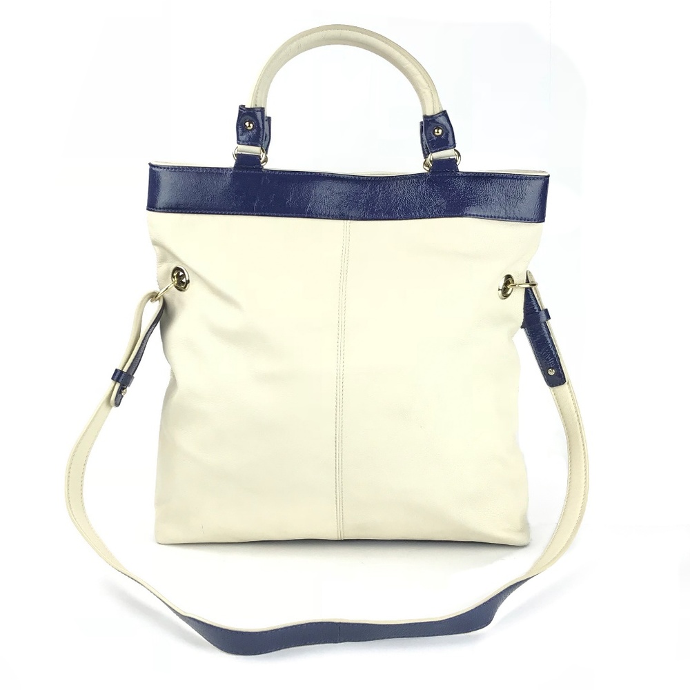 Kate Spade ♠️ Fold Over Tote Leather Patent Trim